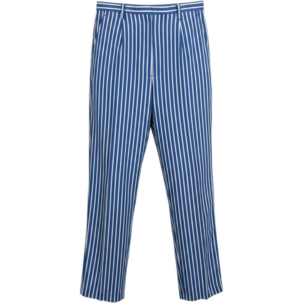 Talbots Cropped Pants Womens 14 Blue White Excellent Striped Stretch Cotton